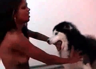 Horny husky fucking a slutty black babe