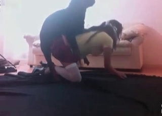 Barely legal pussy destroyed by a dog