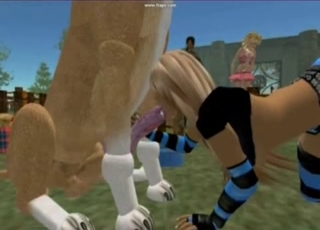 3D bestiality porn video with a loli