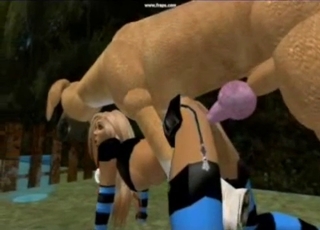 3D bestiality porn video with a loli