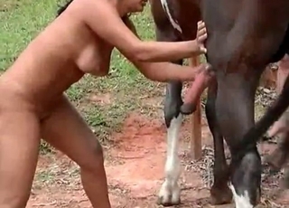 Blowjob for a throbbing horse boner