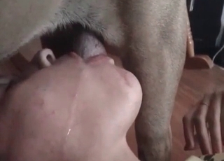Anal fucking with a puppy that loves sex