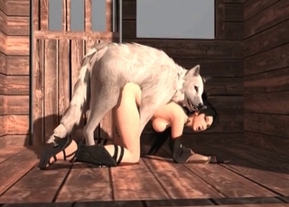 Dog destroys this horny chick