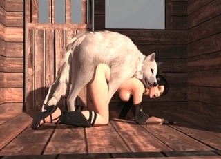 Dog destroys this horny chick