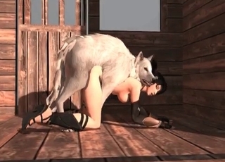 Dog destroys this horny chick