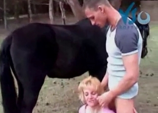 Bestiality banging with a sexy stallion