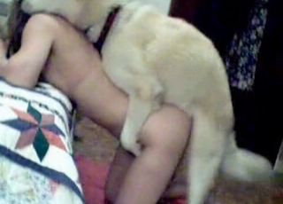 Girl wants to fuck this white dog