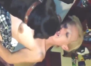 Blonde MILF featured in hot bestiality porn