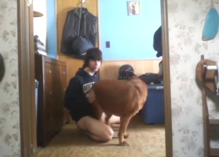 Cute shaggy-haired dude wants to fuck a dog