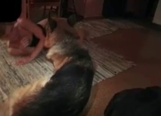 Pervy bestiality banging with a horny dog