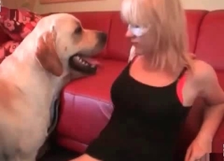Horny dog is hungry for pussy