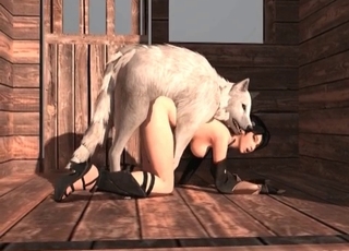 Dog destroys this horny chick